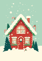 Snowy Cottage in Winter Wonderland