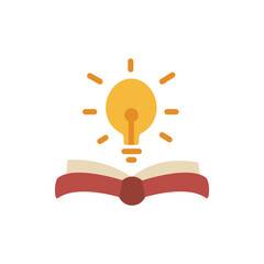 Illuminating knowledge: Open book radiating bright idea, promoting creativity