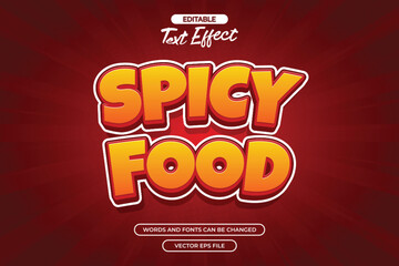Spicy food editable text effect with cartoon style text and red comic background