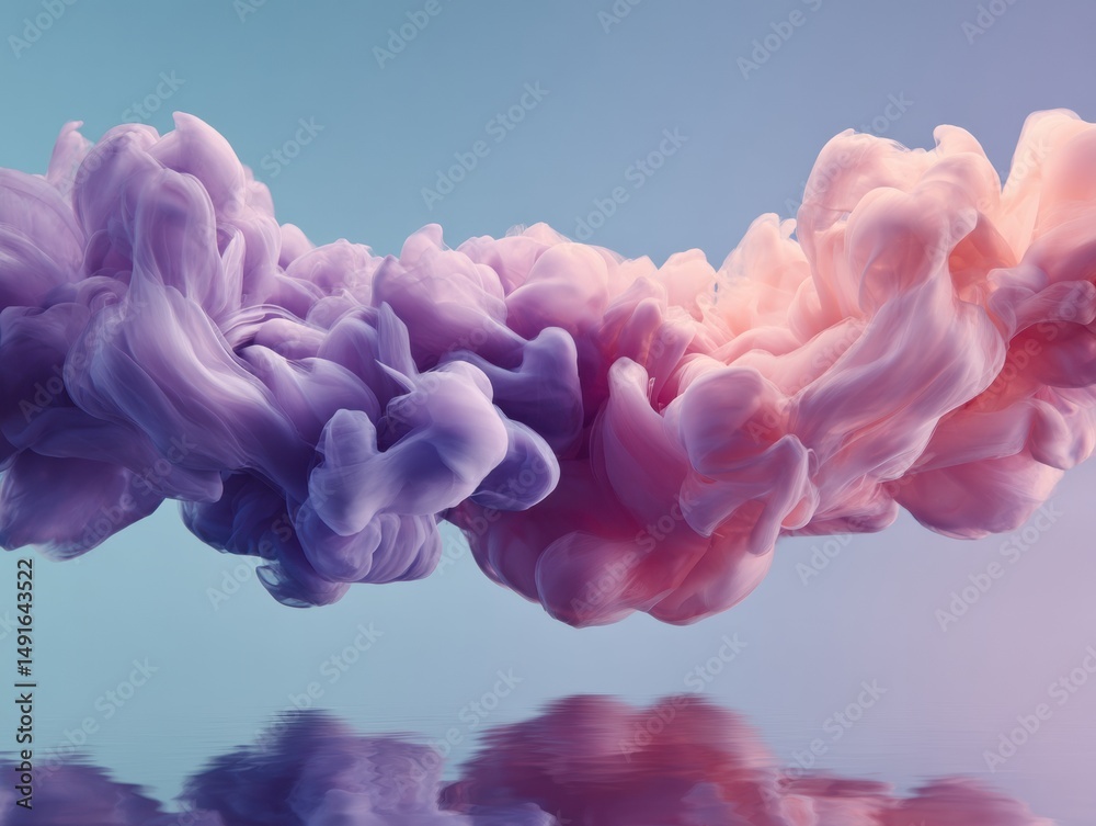 Poster fluid dynamics ethereal color meditation - mindful design inspiration for wellness branding, digital
