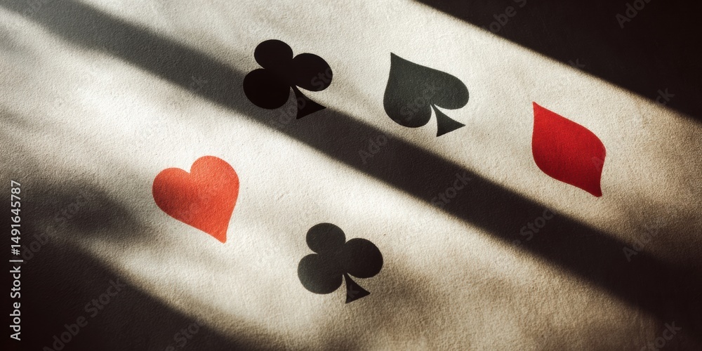 Aufkleber nostalgic game design moody vintage playing card shadows exploring retro gaming aesthetics, luck sym