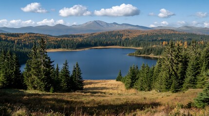 Fototapeta premium A national park with a fresh morning breeze