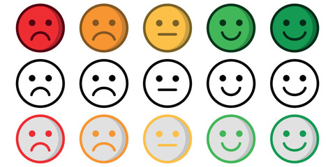 collection of sad to happy emoticons