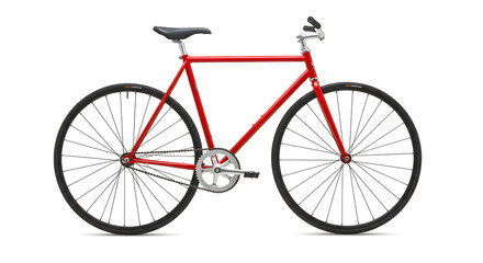 Fototapeta premium Sleek Red Fixed Gear Bicycle A Classic Design for Urban Cycling