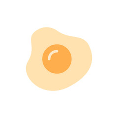 Simple sunny-side up egg illustration with transparent background artwork