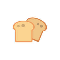 Twin Slices of Wholesome Bread Depicted in a Clean and Simple Graphic Style