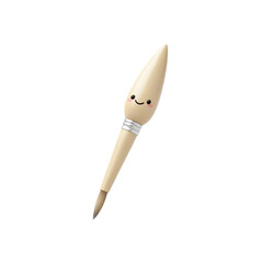 Naklejka premium Happy Little Paintbrush 3D Render of a Cute Artistic Tool