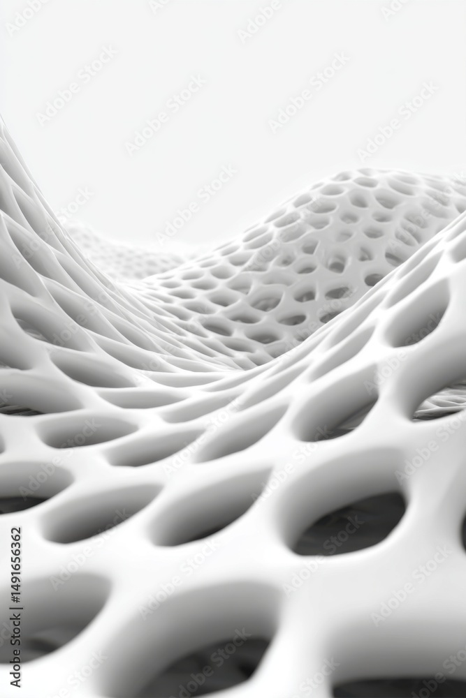 Poster Abstract White Voronoi Structure Close-up View of Cellular Pattern for Science Technology and Medical Research Applications