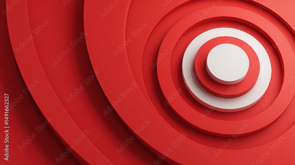 Poster red and white spiral background representing technical breakout confirmation in dynamic visual desig