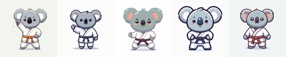 cute koala vector in karate costume