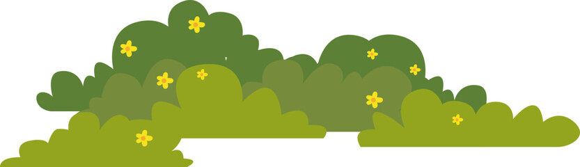 Obraz premium Green Bush With Flower Illustration