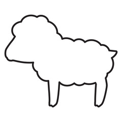 横向きのヒツジの線画