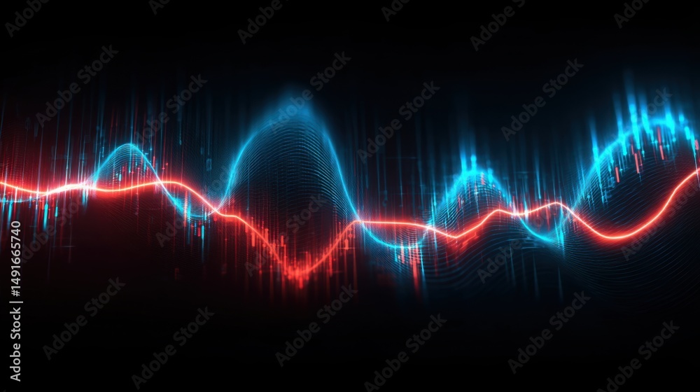 Poster wave of light representing trend-following fibonacci analysis in business strategies and performance