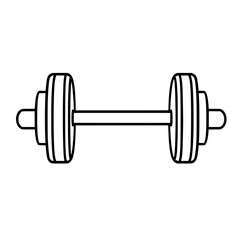 Outlined dumbbell weight icon for gym and strength training, perfect for fitness and health-related visuals