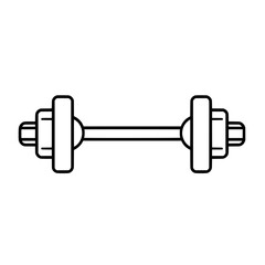 Simple gym dumbbell icon representing strength training, fitness workouts, and health exercise routines