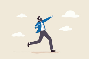 Pay of debts, loan or mortgage, solution to solve problem, obligation free, motivation to financial success concept, strong businessman shot put throwing debt weight away metaphor of pay of debts.