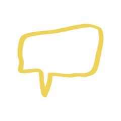 Naklejka premium yellow speech bubble hand drawn
