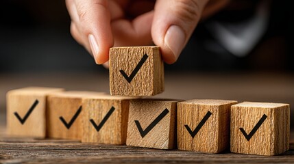 Person placing a block with the word vvvvvvvvvvvvvvvvvvvvvvvv highlighting value messaging and organizational concept