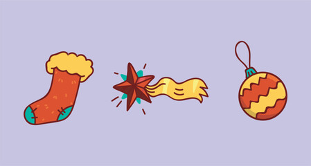 Set Icons Christmas elements