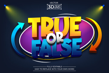 true or false editable 3D Text effect