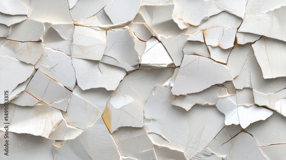 Poster abstract 3d polygons in soft grays and creams, clean modern design