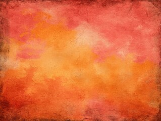 Obraz premium Watercolor background in autumn colors, an orange and yellow watercolor gradient with texture and a grainy effect.