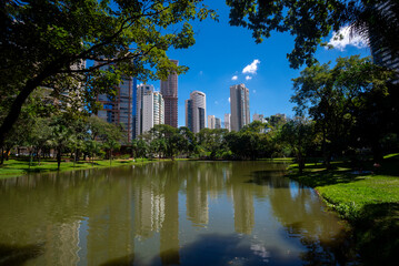 View of Flamboyant park in Goiania, Brazil