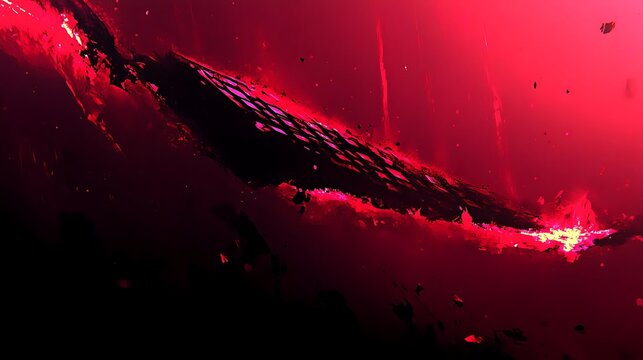 Crimson asteroid field, space travel