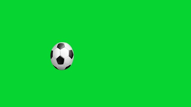 Looping animation of a soccer ball bouncing on a green screen background