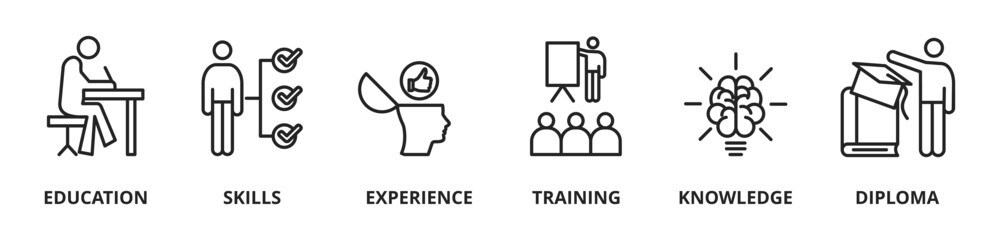 Banner qualification with icon vector illustration concept isolated on white background