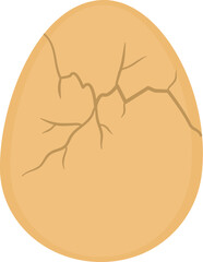 Cracked Egg Shell, Simple Illustration, Hatching Concept