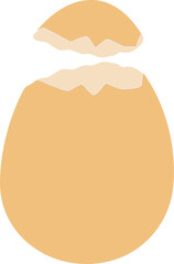 Cracked Egg Shell, Hatching, New Life, Beginning, Simple Illustration