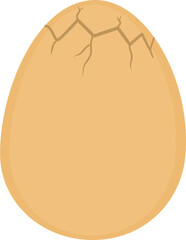 Cracked Egg Shell, Top View, Simple Illustration
