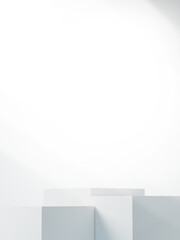 Fototapeta premium Abstract empty space white room interior with sunlight,3d rendering.