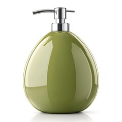 Obraz premium Modern green soap dispenser with metallic accents for stylish sanitation