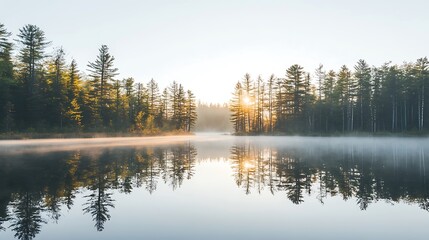 Fototapeta premium A national park with wild trails through dense forests