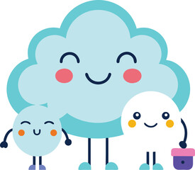  Cloud Vector Icon Set – Flat, Silhouette, Line, and Cute Styles, Weather, Tech, Cute, and Silhouette, Colorful cloud, Cloud