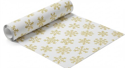 Gold Snowflake Christmas Wrapping Paper