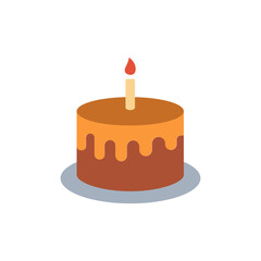 Celebration Cake with Single Candle for Birthday Occasion Illustration
