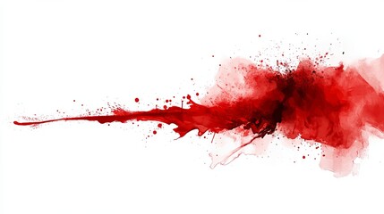 Abstract red watercolor splash on white background, dynamic, energetic, expressive