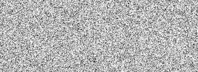 Plakat Black random noise texture. Rough grain snow overlay background. Abstract grunge grit dots wallpaper. Distressed gritty dust backdrop with particles, speckles, drops, specks, flecks. Vector