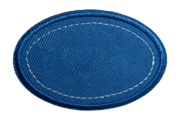 Blue ellipse shape iron patch badge