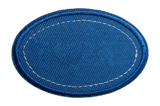 Blue ellipse shape iron patch badge