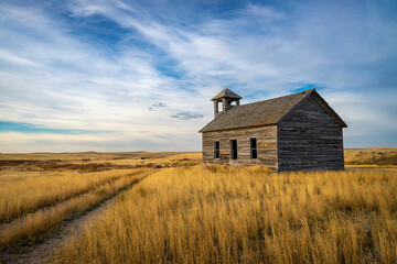 Old School House in the Fall. Simpson, Montana. Oct 22 2023 Copyright Brian Zurek