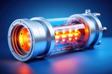 Futuristic energy source device laboratory product design high-tech environment close-up view innovation concept