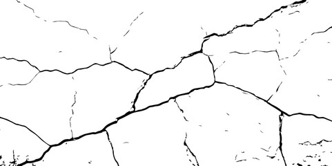 Cracked Earth Vector Texture with Transparent Background – High-Detail Grunge Overlay of Dry, Distressed Lines and Natural Ground Erosion
