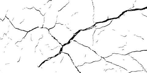 Cracked Earth Vector Texture with Transparent Background – High-Detail Grunge Overlay of Dry, Distressed Lines and Natural Ground Erosion
