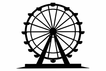 ferris wheel  silhouette vector illustration