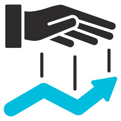 Market Abuse Glyph Blue Grey Icon