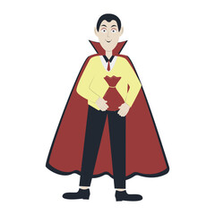 Fototapeta premium Halloween Dracula Cartoon Character. Vector Illustration.